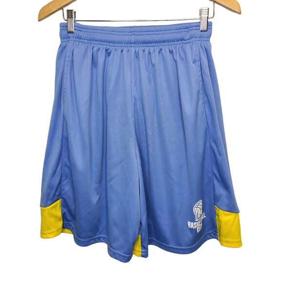 Basketball City Mens Blue Yellow Basketball Shorts Large - Picture 1 of 10